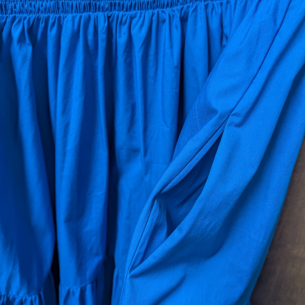 Flying Tomato Royal Blue Maxi Dress Smocked Waist Tiered Skirt Vacation Wedding - Picture 4 of 7